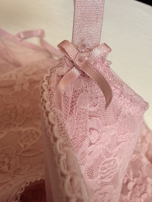 rue21 Pink Floral Lace Longline Underwire Bra, Adjustable Straps, XL gallery
