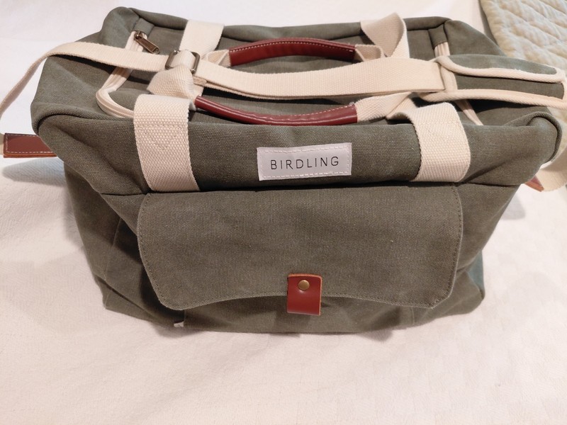 BIRDLING OVERNIGHTER MOSS CANVAS DUFFLE WEEKENDER TRAVEL BAG