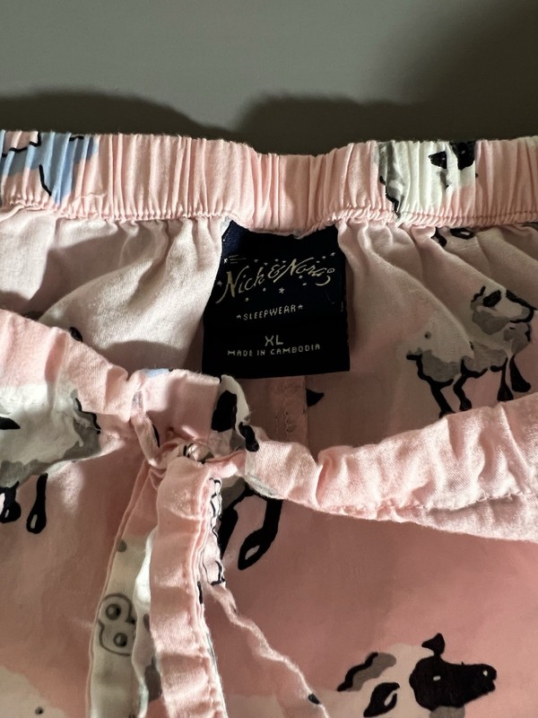 Nick And Nora Counting Sheep Ponk Pajamas, Size XL gallery