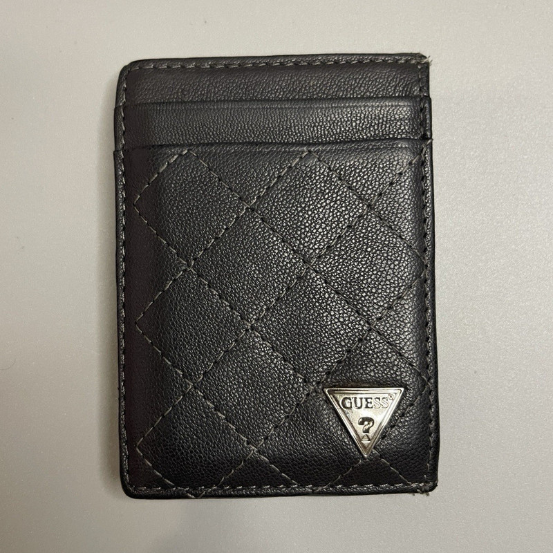 Guess Men’s Front Pocket Wallet Magnetic Money Clip RFID Block Black