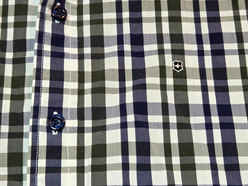 Victorinox Shirt Blue Green White Plaid Tailored Fit Long Sleeve Men X-Large gallery