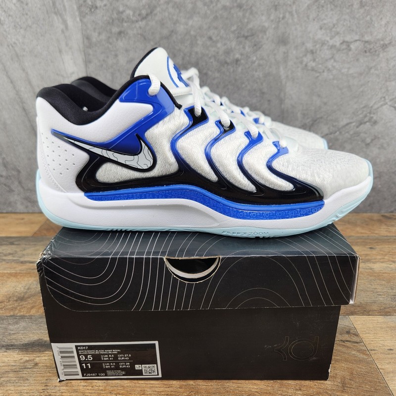 Nike KD 17 Penny Size 9.5 Mens White Black Game Royal Basketball Shoes