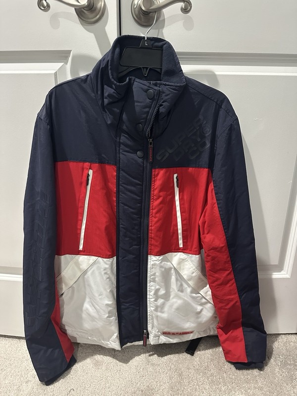 Superdry Original Windattacker Jacket Red White and Blue Men’s Medium Full Zip