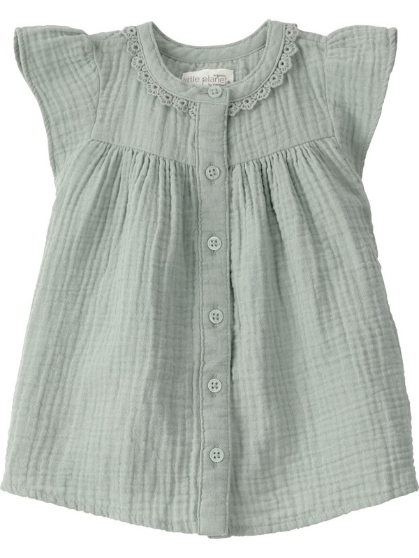 Little Planet by Carter’s Girls Dress Organic Cotton Meadow Green 3T