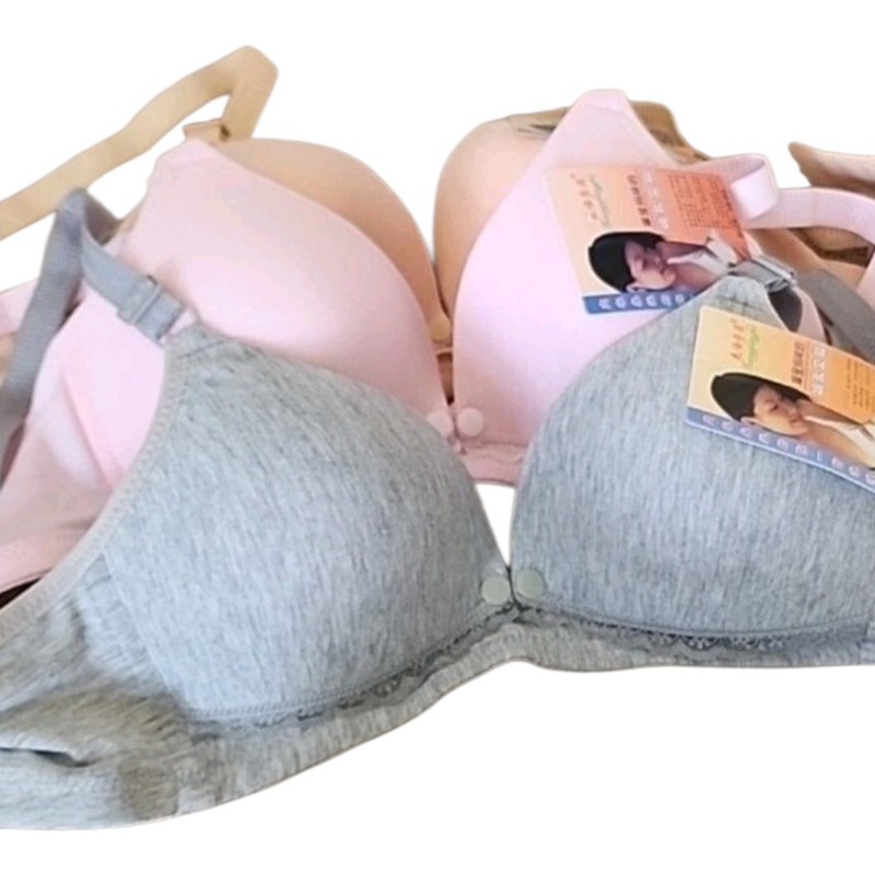 Maternity Nursing Bra Womens 34C Breastfeeding Cotton Blend Wire Free 3 Pack NEW