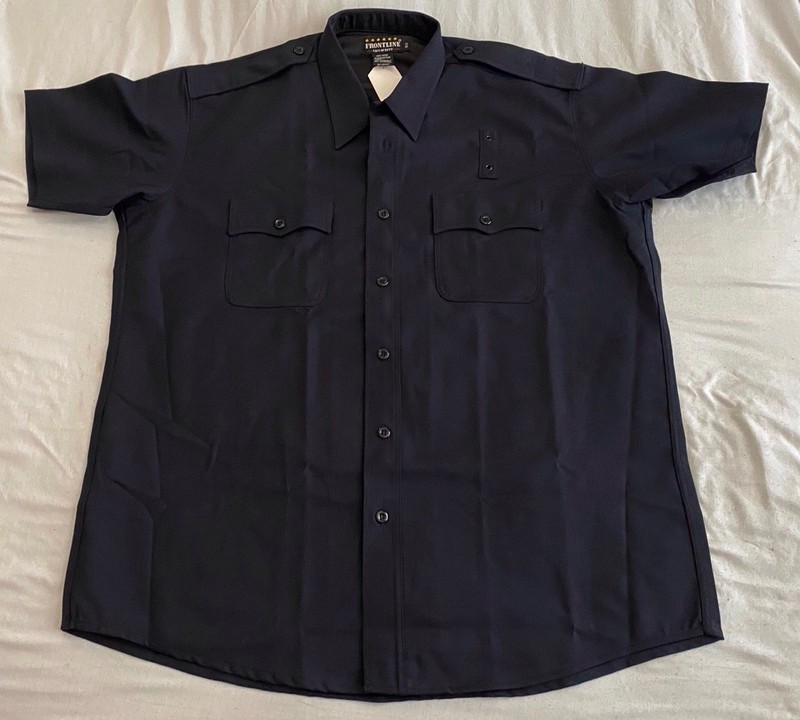 Fireman Tact Squad FRONTLINE Uniform Shirt Wool 18.5 SS Navy NWT Military Police