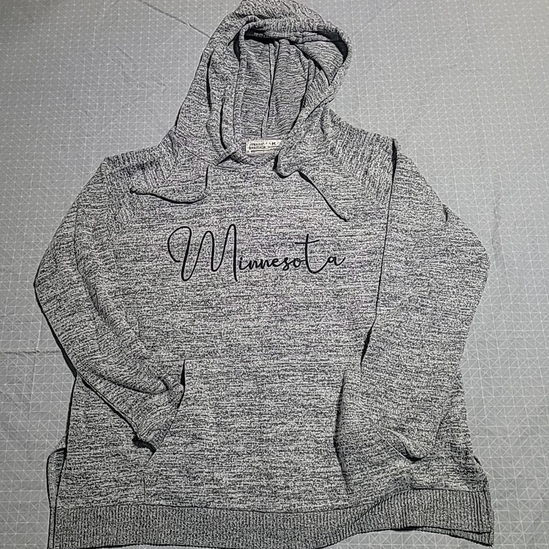 Trade Heritage Minnesota Gray Hoodie Adult Medium Lightweight Pocket Drawstring