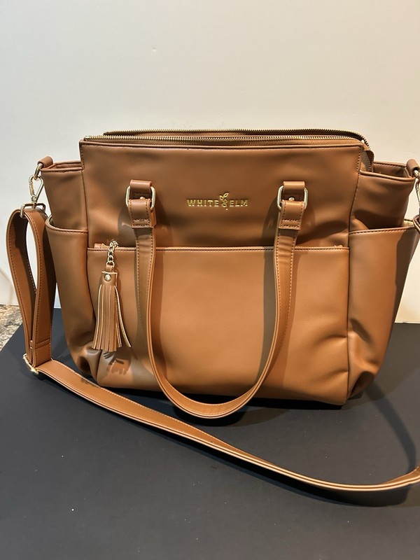 White Elm Gemini Convertible Tote Bag Almond / Gold Lining