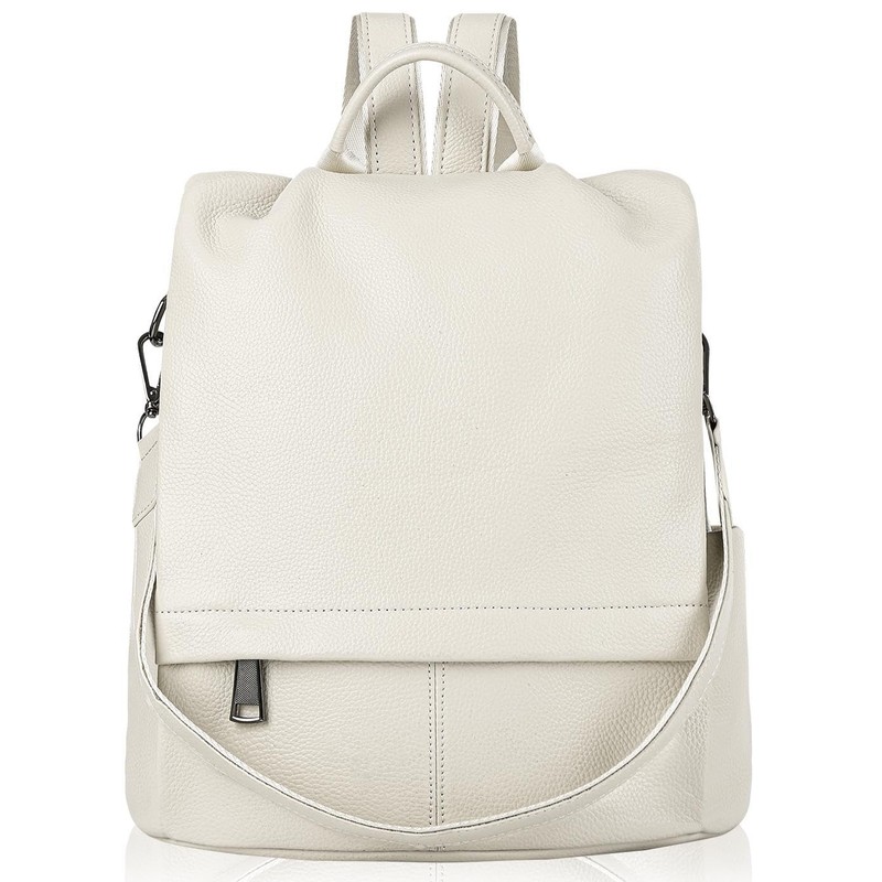 Genuine Leather Backpack Purse Women Antitheft Soft Rucksack Fashion Bag