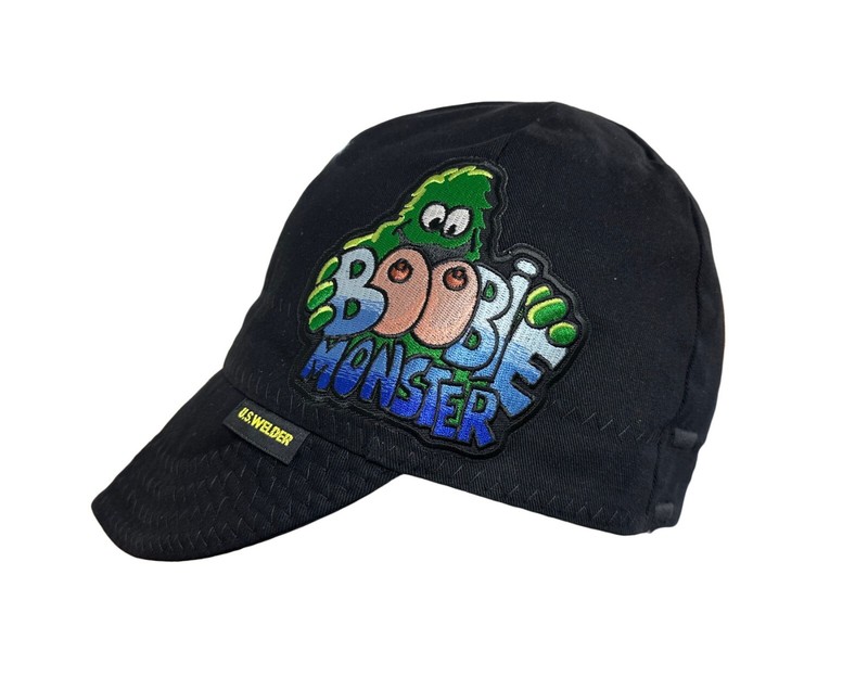BOOBIE MONSTER US WELDER Welding Cap Hat Black Reversible Comeaux Supply