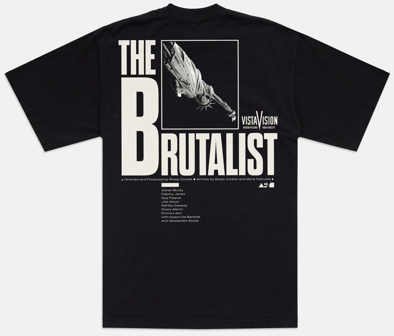 A24 x The Brutalist Title Tee T-Shirt Men’s M Black BRAND NEW