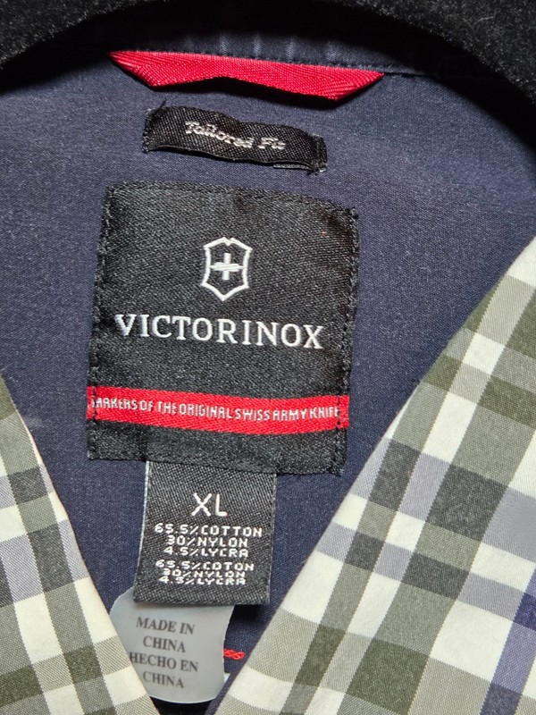 Victorinox Shirt Blue Green White Plaid Tailored Fit Long Sleeve Men X-Large gallery