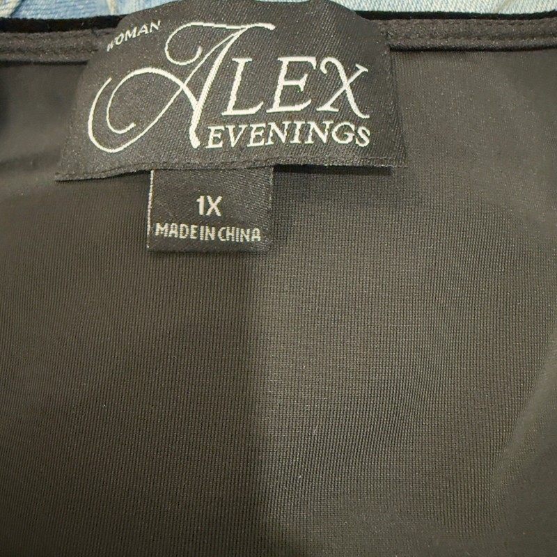 Alex Evenings Woman Black Velvet Tank Top Scoop Neck Sleeveless Shell 1X gallery