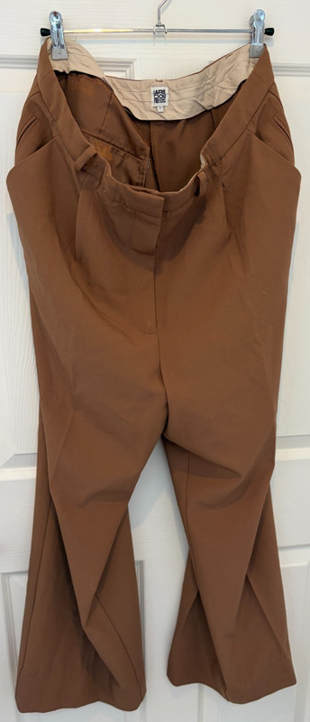 Wide Leg Trousers with Pleat Front, Length 31.5 - Camel colour Size 16