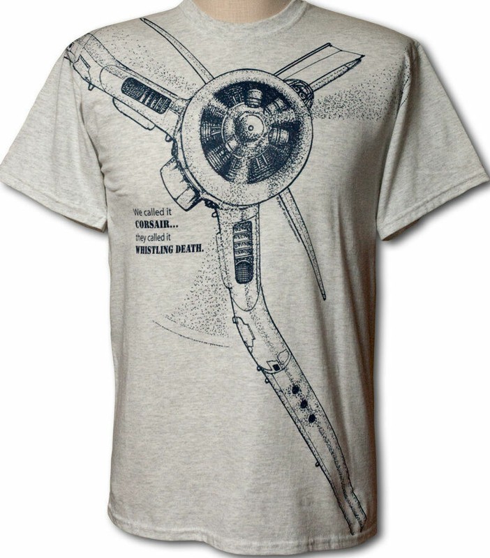 F4U Corsair WW2 WWII Airplane T-shirt with HUGE print — Youth to Adult 5XL