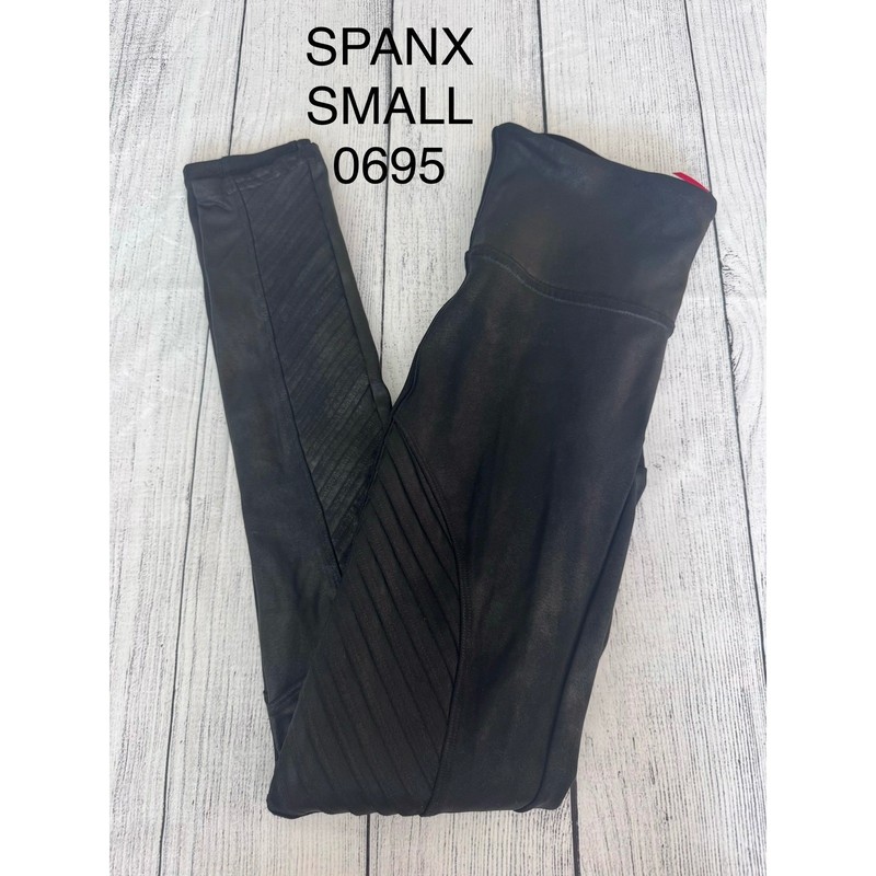 Spanx Faux Leather Moto Leggings Very Black High Waisted Shaping Small 20135R