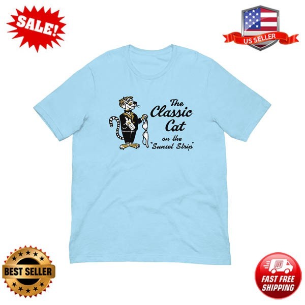 Vintage Retro T Shirt Classic Cat Sunset Strip Club California SoCal Graphic Tee