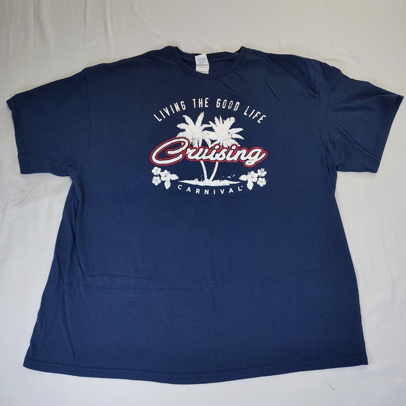 Carnival Cruises “Living The Good Life Cruising Carnival” T-Shirt Sz 2XL Navy