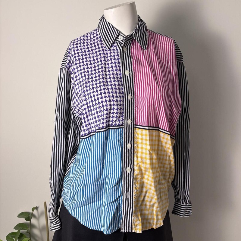 LizWear Vintage Pattern Block Button Up