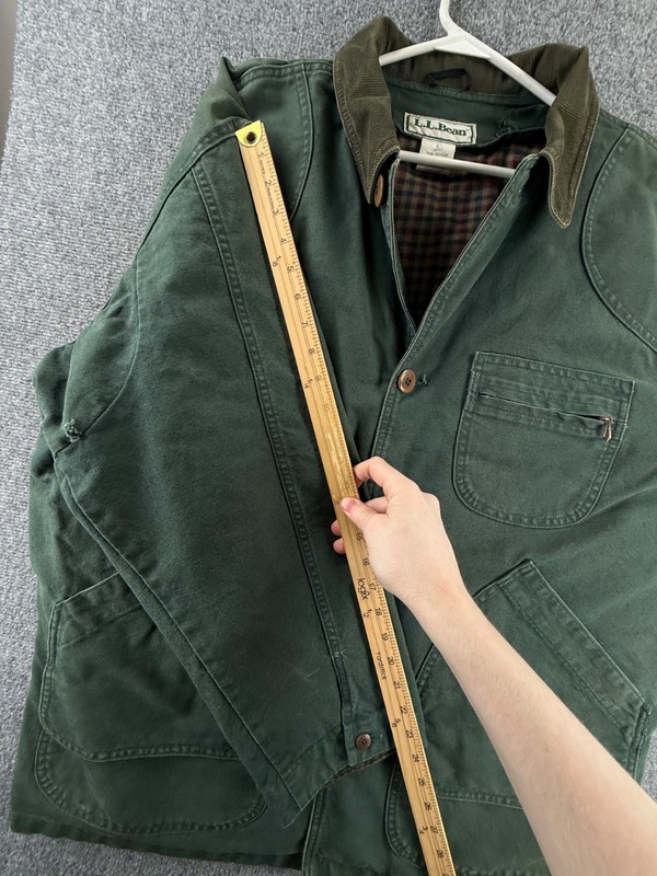 VTG LL Bean Chore Coat USA Button Liner Men Canvas Workwear Utility Large H147 gallery