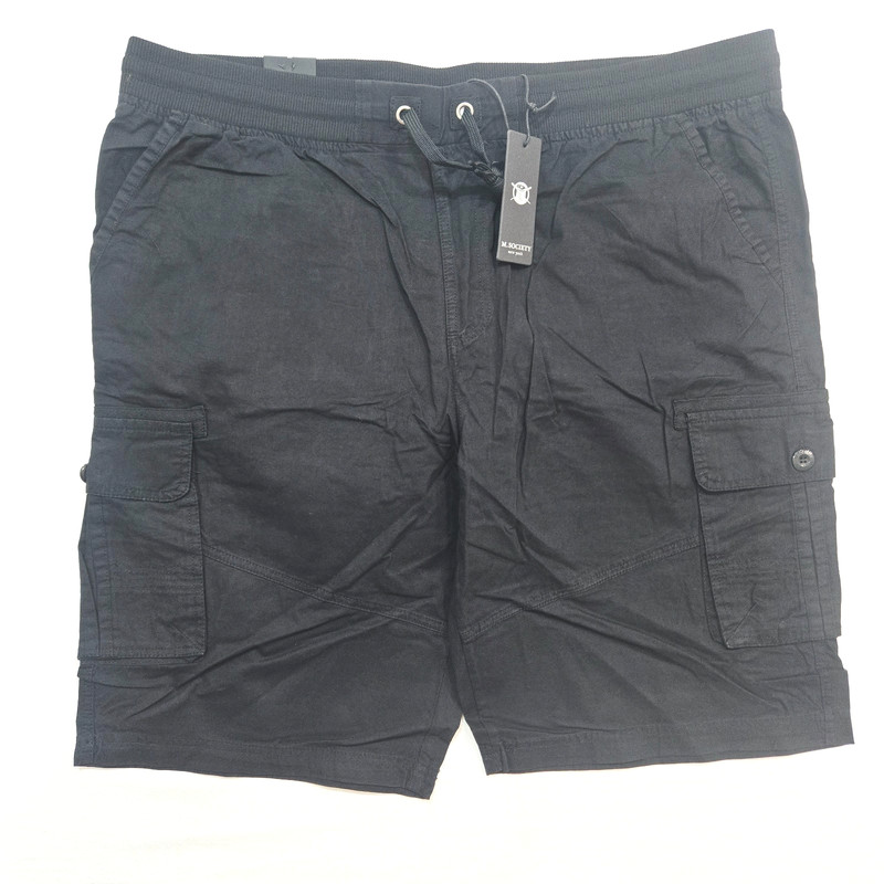 M.Society Big & Tall Black Men’s Stretchy Cargo Shorts Drawstring Sizes