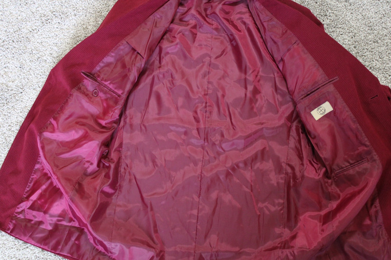 Haband Travelers Blazer Mens Medium Corduroy Red gallery