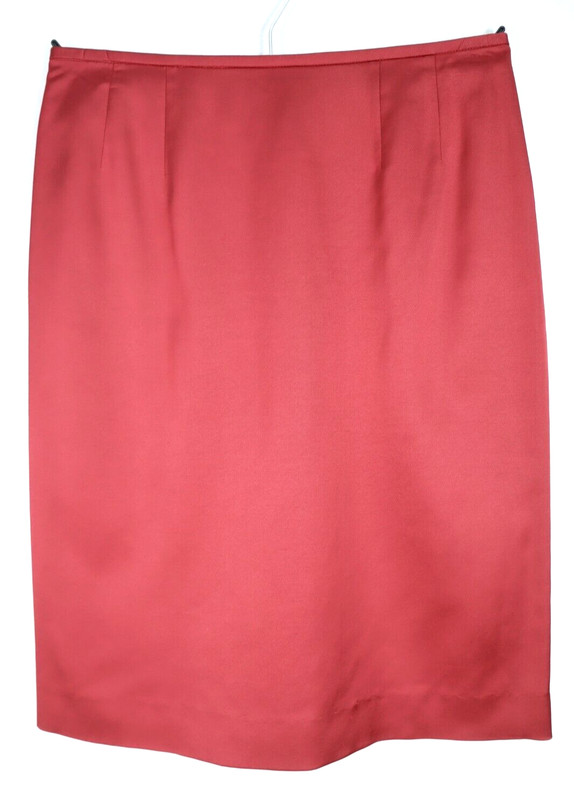 Unknown Factory Women’s Wool Viscose Pencil Skirt Lined Slit Dark Red Size 6
