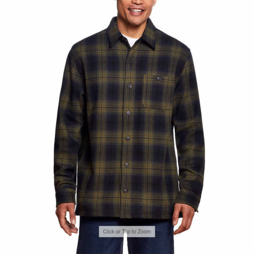 Weatherproof Vintage Men’s Heavyweight Flannel Fleece Shirt Jacket (X-LARGE)