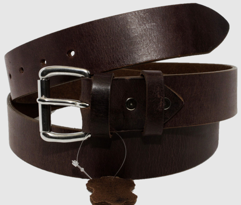 Men's Genuine Buffalo FULL GRAIN Leather Belt, 1 1/2" width, Handmade, By Amish gallery