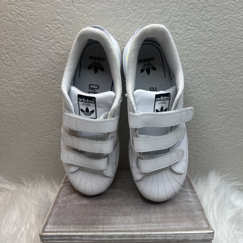 Adidas Kids' Superstar II Shoes,Size 2.5K Core White/ Halo Blue FAST SHIP gallery
