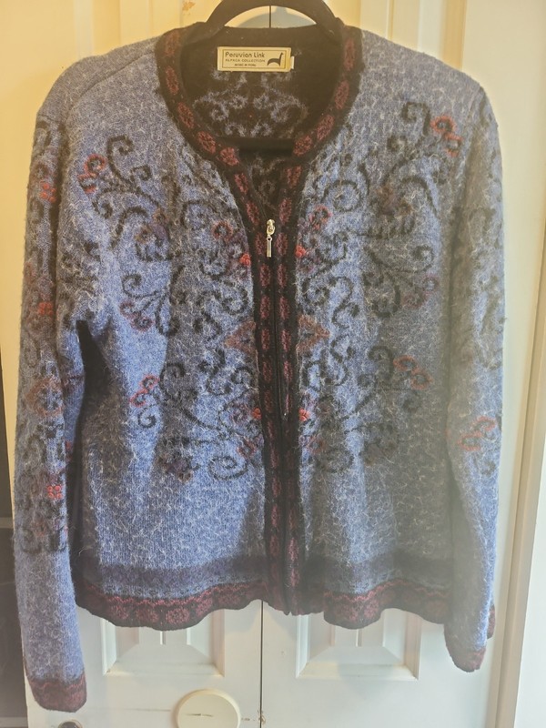 Peruvian Link Alpaca Collection Women’s Full Zip Cardigan Sweater 100% Alpaca L
