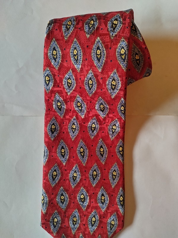 Robert Talbott Studio Mens Necktie Tie Red Silk Floral 58 Inch