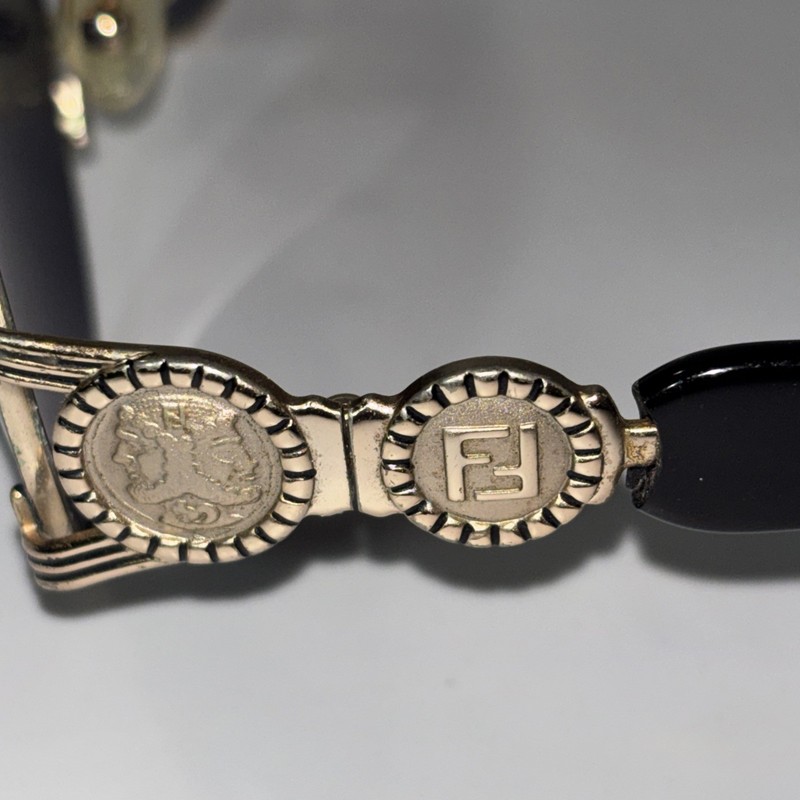 Fendi Vintage FS 119 Tortoise Brown Gold Sunglasses 125 Made In Italy Women gallery