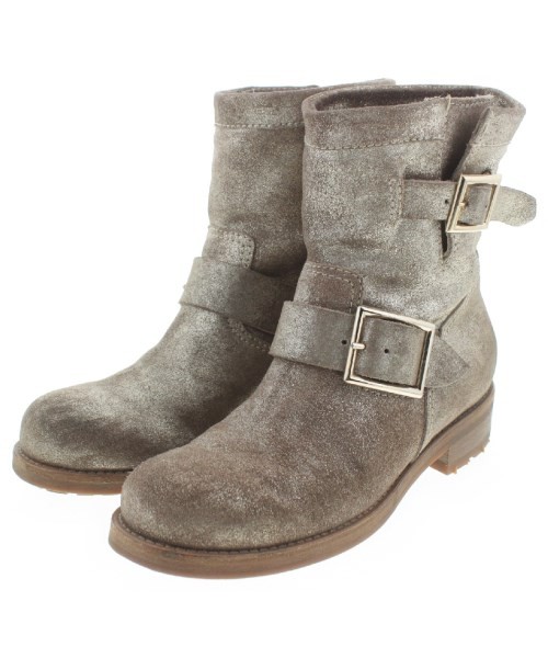 JIMMY CHOO Boots BeigexSilver EU34 1/2(Approx. 21cm) 2200390089052