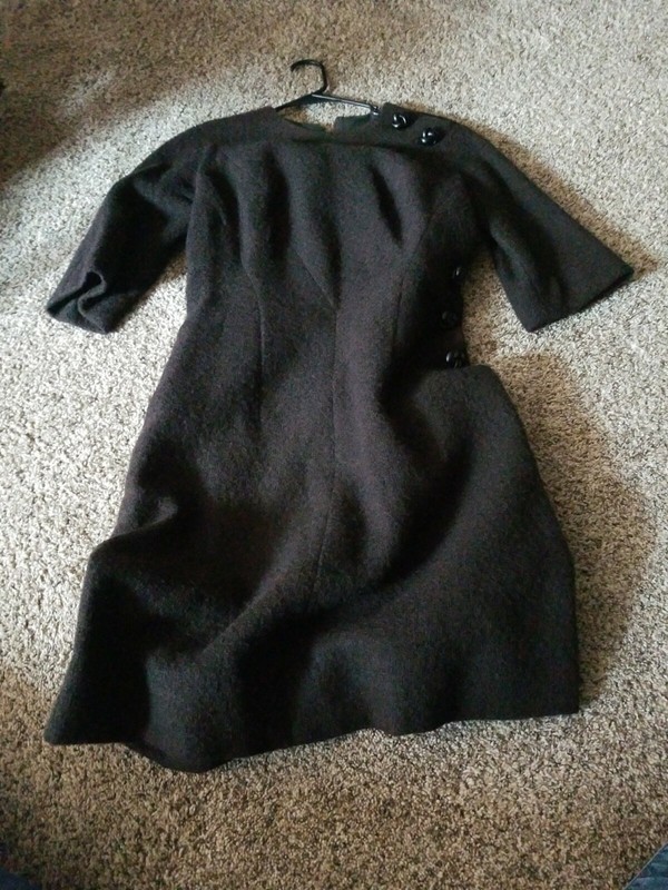 Vintage halle bros. Co dress -womens Brown Dress - Sz 12 Womens Vintage Dress gallery