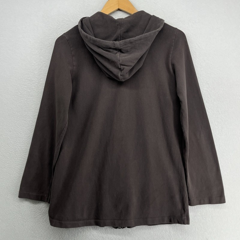 EILEEN FISHER Jacket PP Organic Cotton Heavy Brushed Jersey Full Zip Hoodie Gray gallery