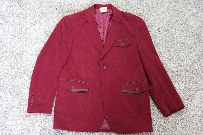 Haband Travelers Blazer Mens Medium Corduroy Red