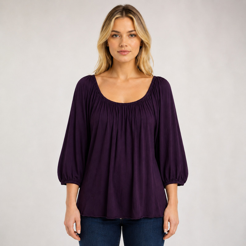 Bailey / 44 Ethereal Peasant Top Balloon Sleeve Timeless Chic Boho Soft SZ Small