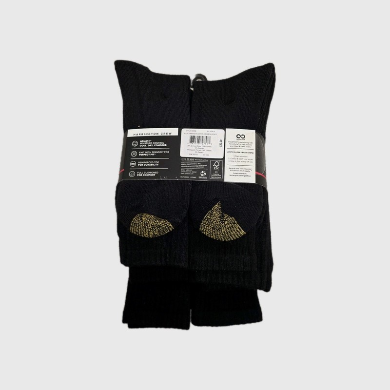 New GoldToe Men's Black Crew Socks 7 Pack Harrington Collection Size 6-12.5 gallery