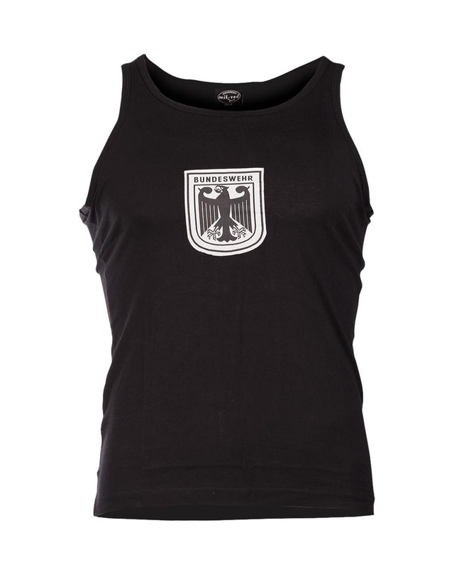GERMAN MILITARY TANK TOP SHIRT BUNDESWEHR BLACK COTTON PHYSICAL TRAINING P.T.U gallery