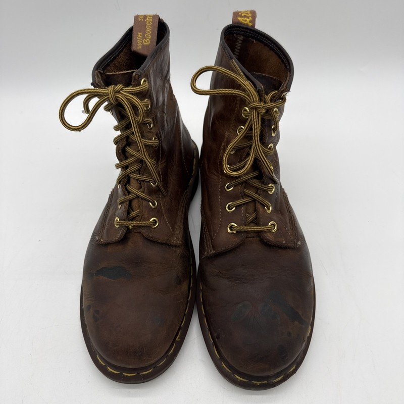 Vintage Dr. Martens Air Wair 1460 Brown Leather Boots High Top Lace 10M