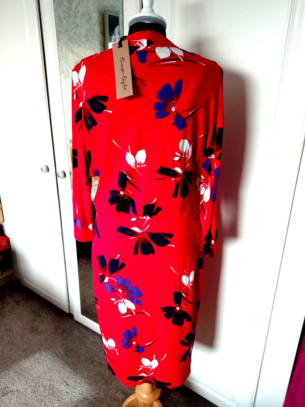 BNWT-PHASE EIGHT "HARPER FLORAL DRESS"-LINED-STRETCH JERSEY-3/4 SLEEVES-UK12 £89 gallery