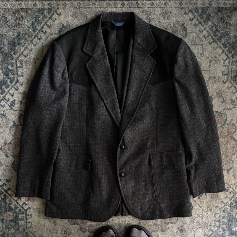 Vintage Pendleton Made In USA 100% Virgin Wool Grey Men’s Blazer Size 44 Long