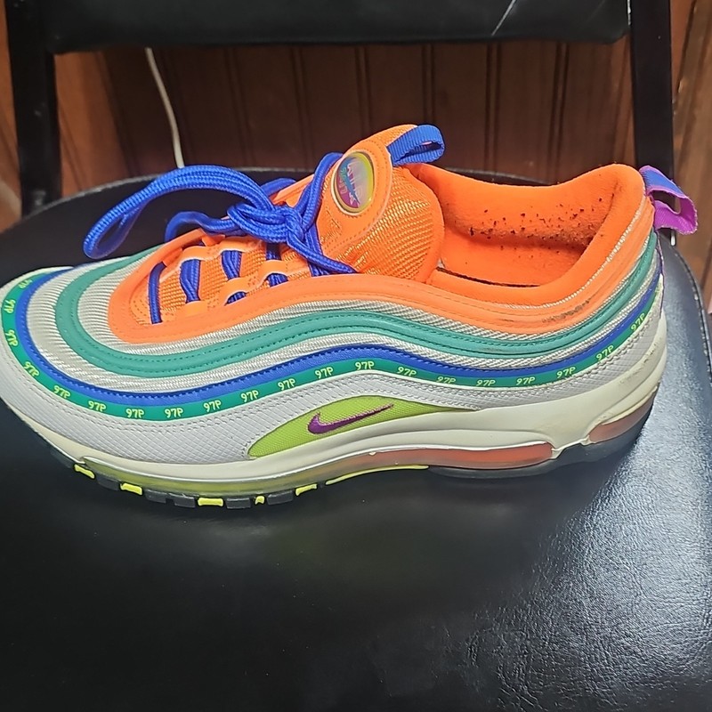 Nike Air Max 97 Men’s Low Top Lace Up Athletic Sneaker Orange Blue Green gallery