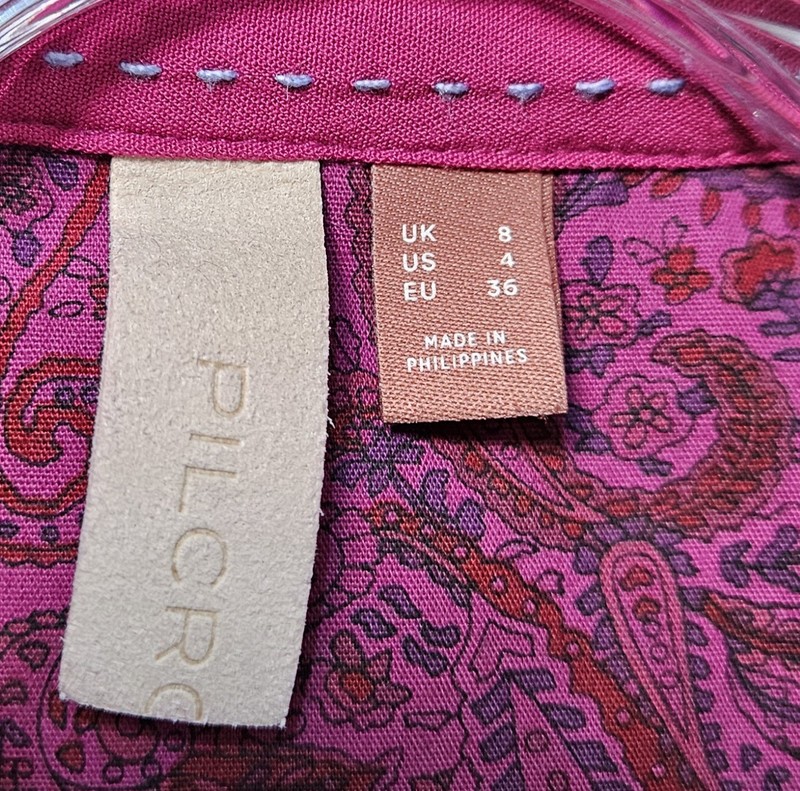 ANTHROPOLOGIE PILCRO Women's 4 Velvet Hadley Shirt Shacket Raspberry Pink 38" gallery