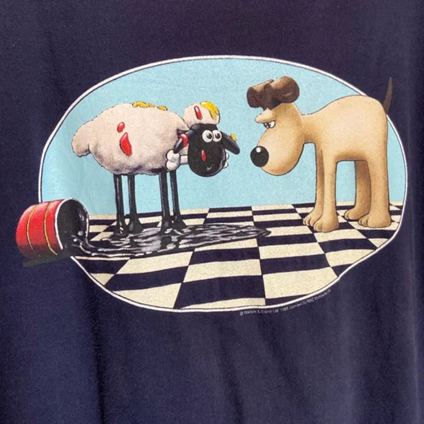 90s Wallace And Gromit Funny Cartoon TShirt Black Unisex