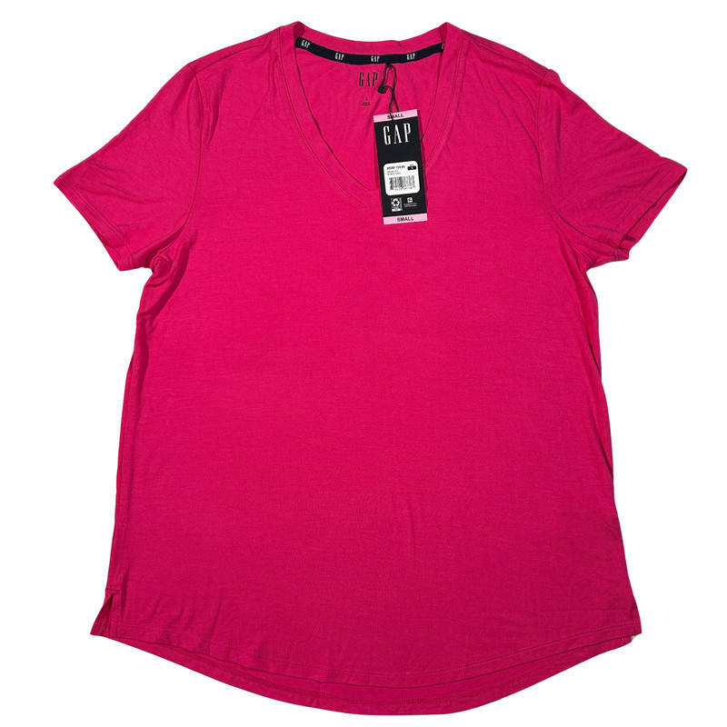 NEW – Gap – Women’s Machine Washable Relaxed Easy Fit Short Sleeve V-Neck Tee