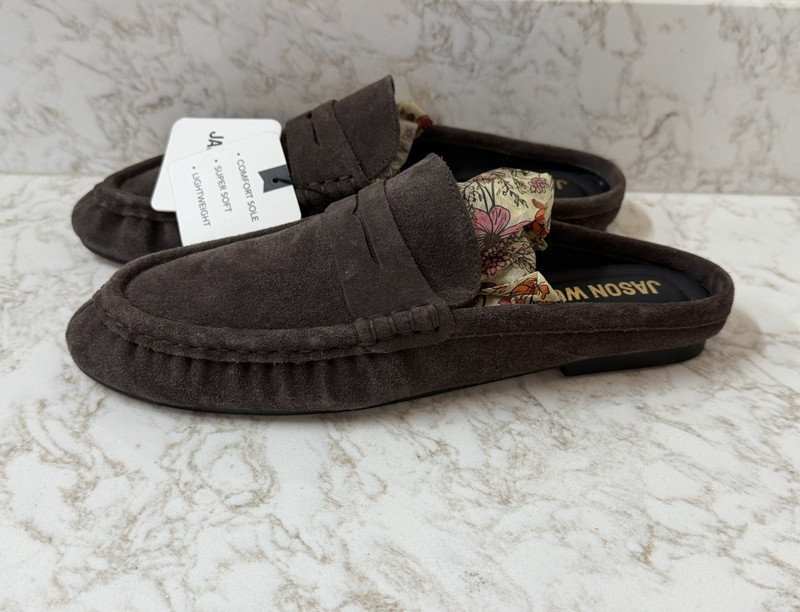 Jason Wu Brown Suede Loafer Flats Women Round Toe Slip-On Solid Sz 7