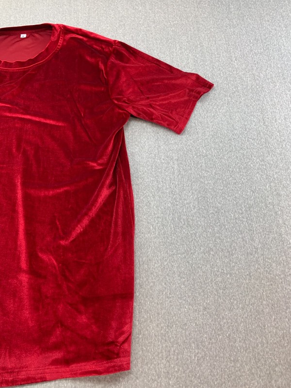 Component Velour Stretch Knit Tshirt Shorts 2 Pc Set Women M Red Soft Drawstring gallery