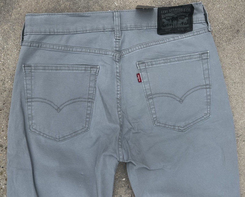 New Levi's 514 Straight Fit Stretch Medium Grey Pants Jeans Men Size 31x30 Blend gallery